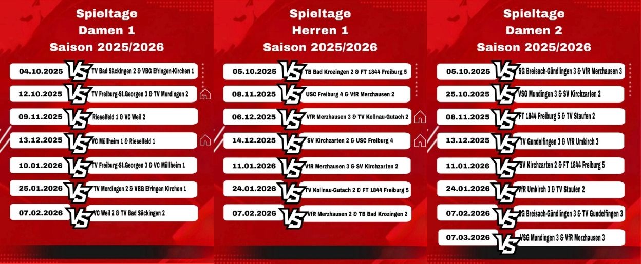 Spielplan Volleyball 2526
